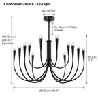 Vintage Curved-Arm Chandelier