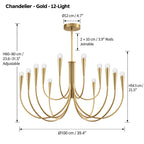 Vintage Curved-Arm Chandelier