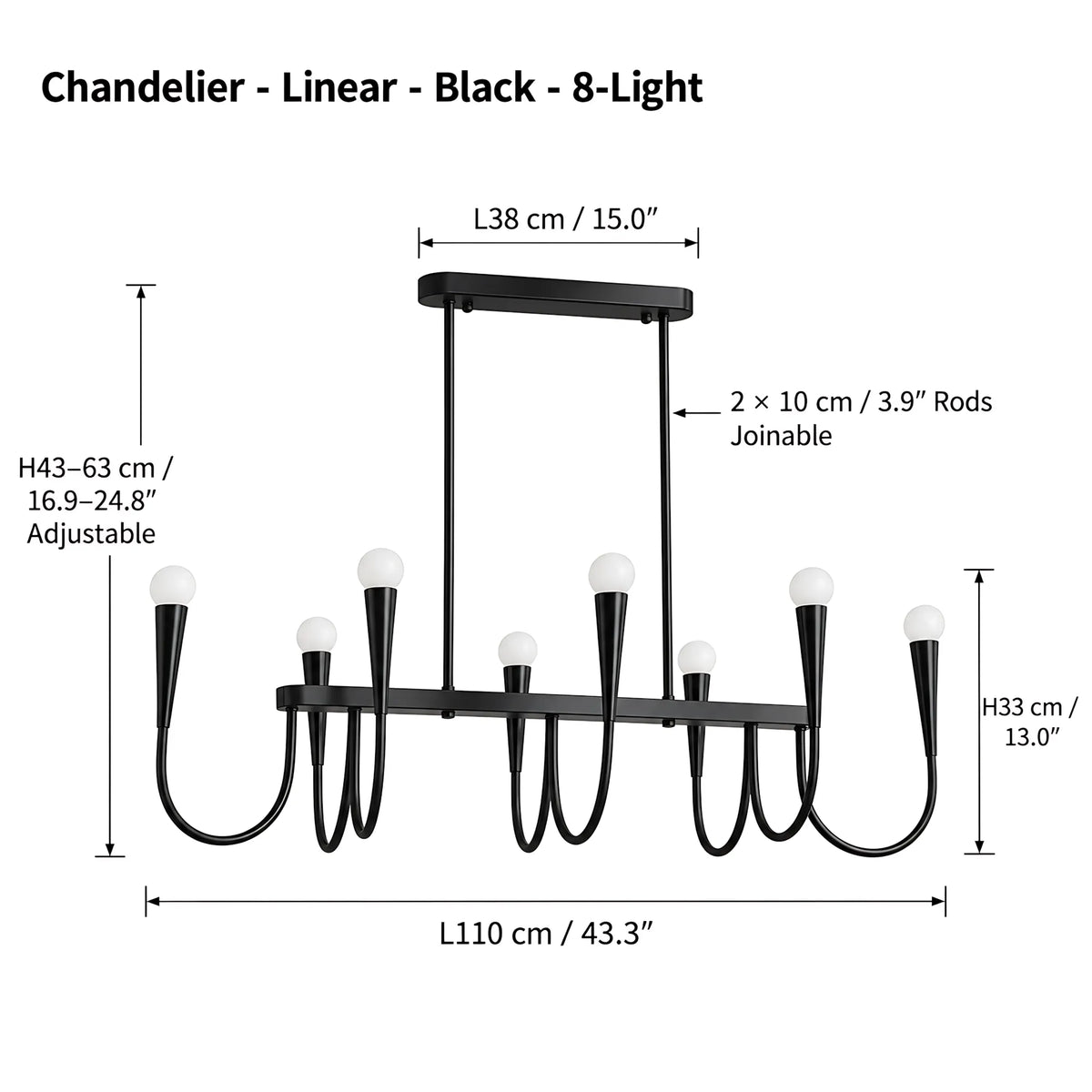 Vintage Curved-Arm Chandelier