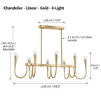 Vintage Curved-Arm Chandelier