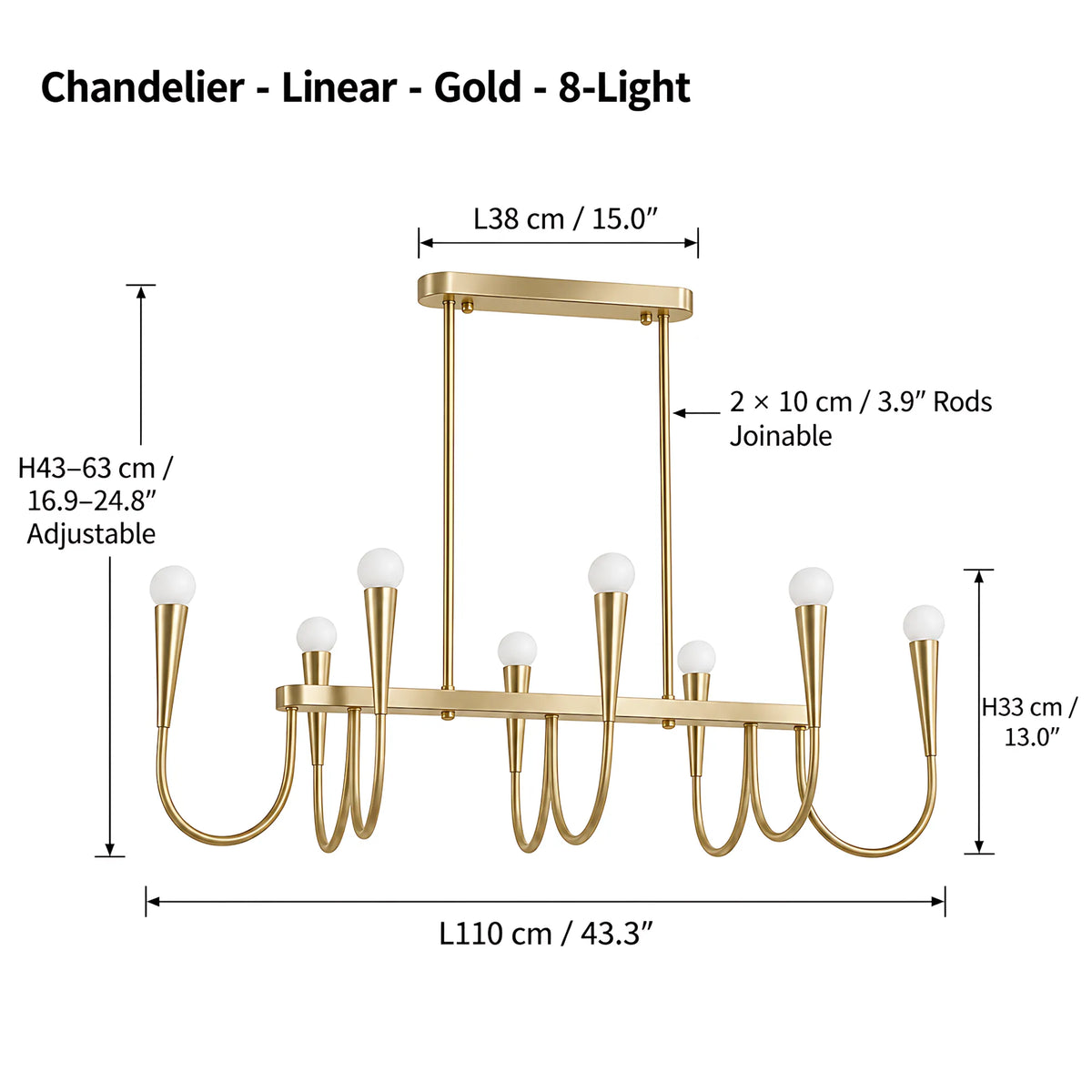 Vintage Curved-Arm Chandelier