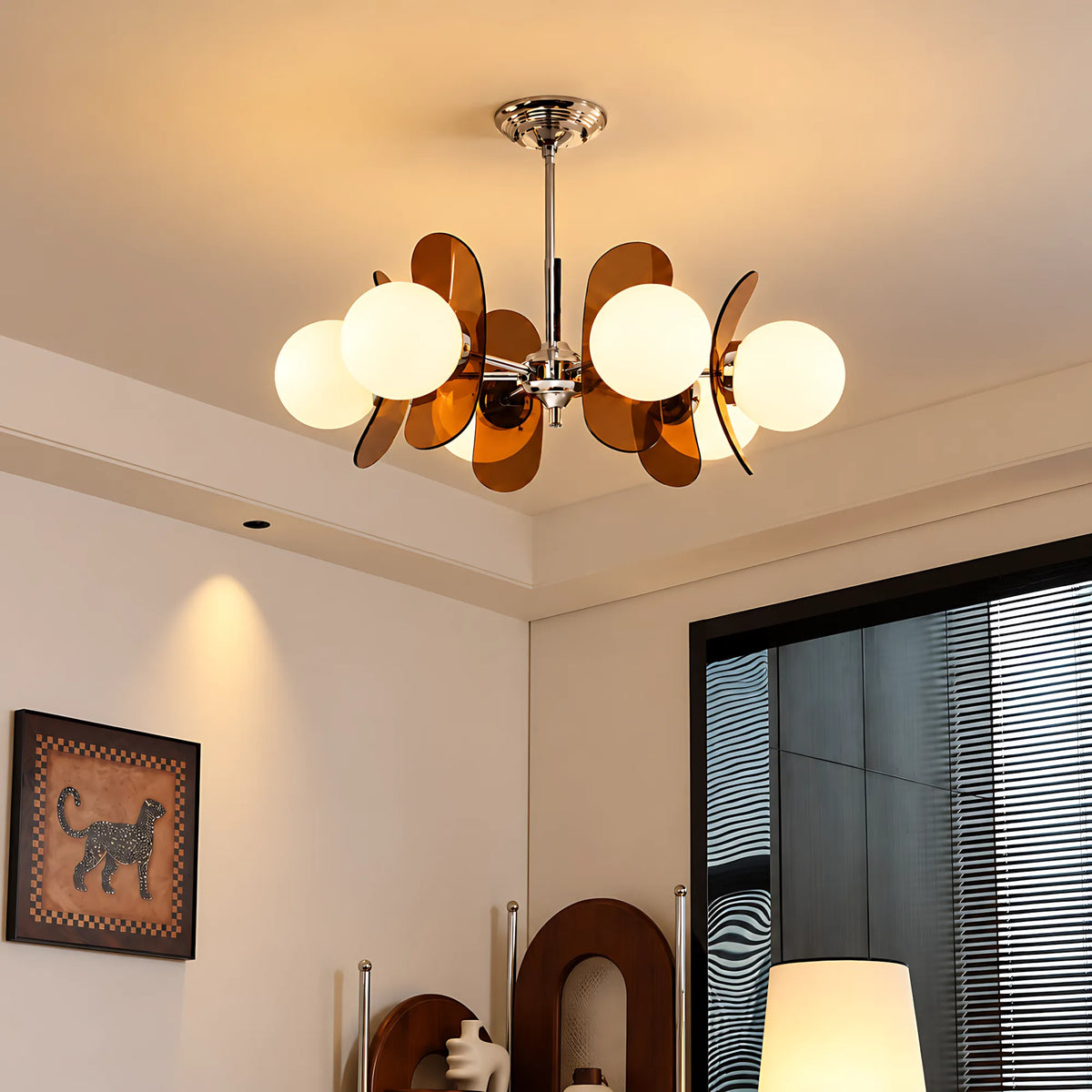 Vintage Petal Globe Chandelier