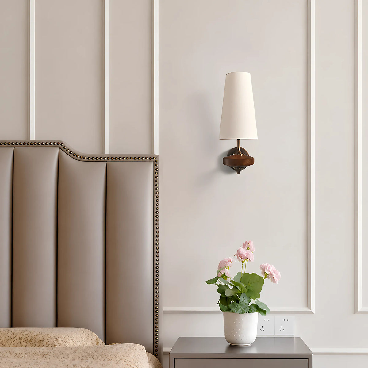Vintage Tapered Fabric Wall Light