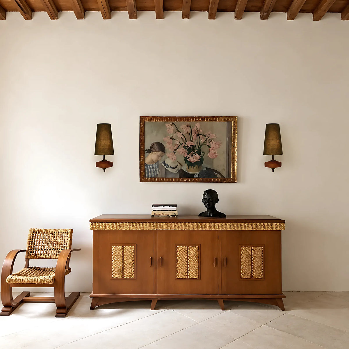 Vintage Tapered Fabric Wall Light