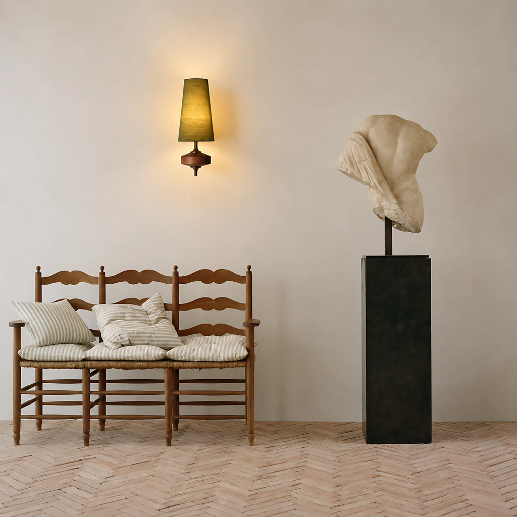 Vintage Tapered Fabric Wall Light