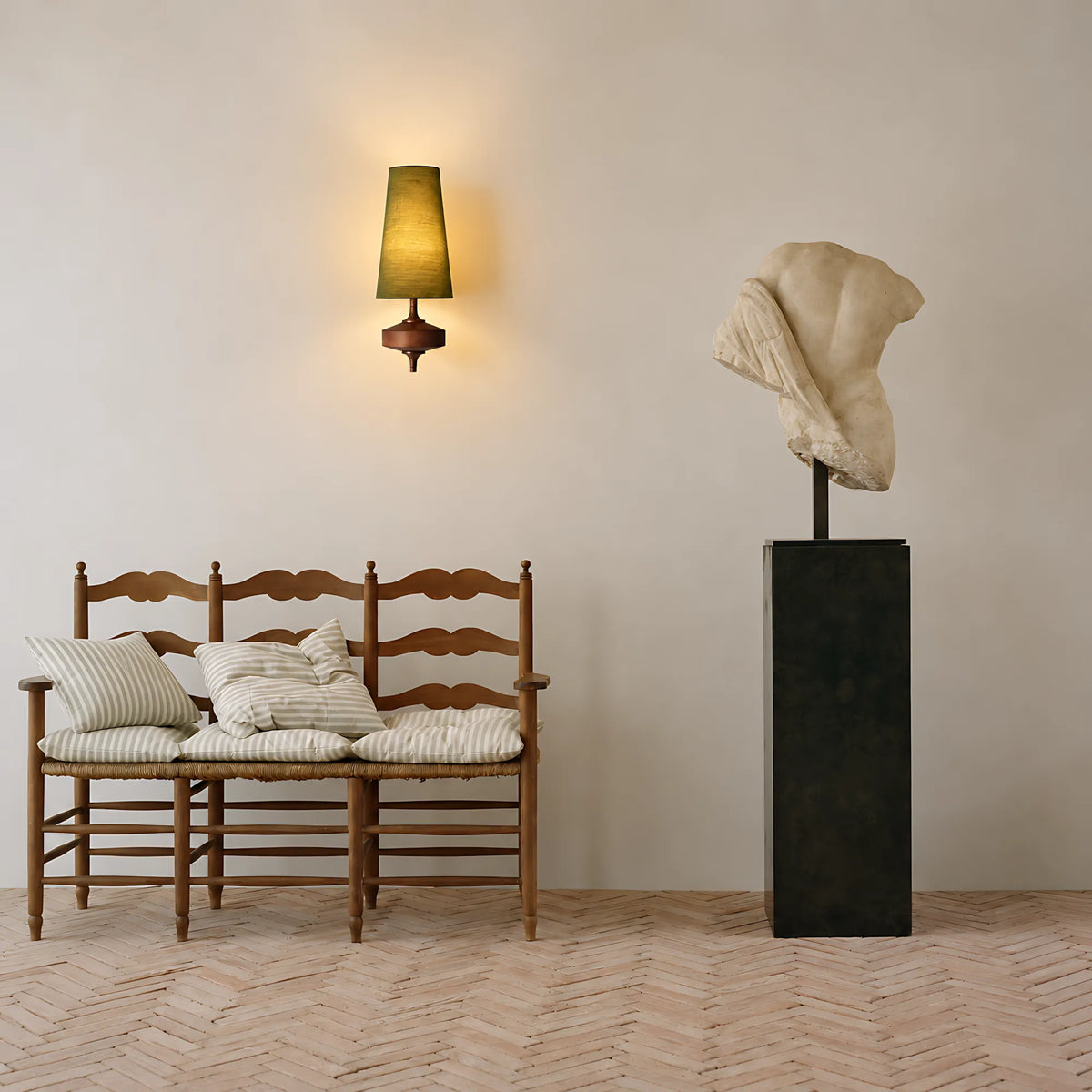 Vintage Tapered Fabric Wall Light
