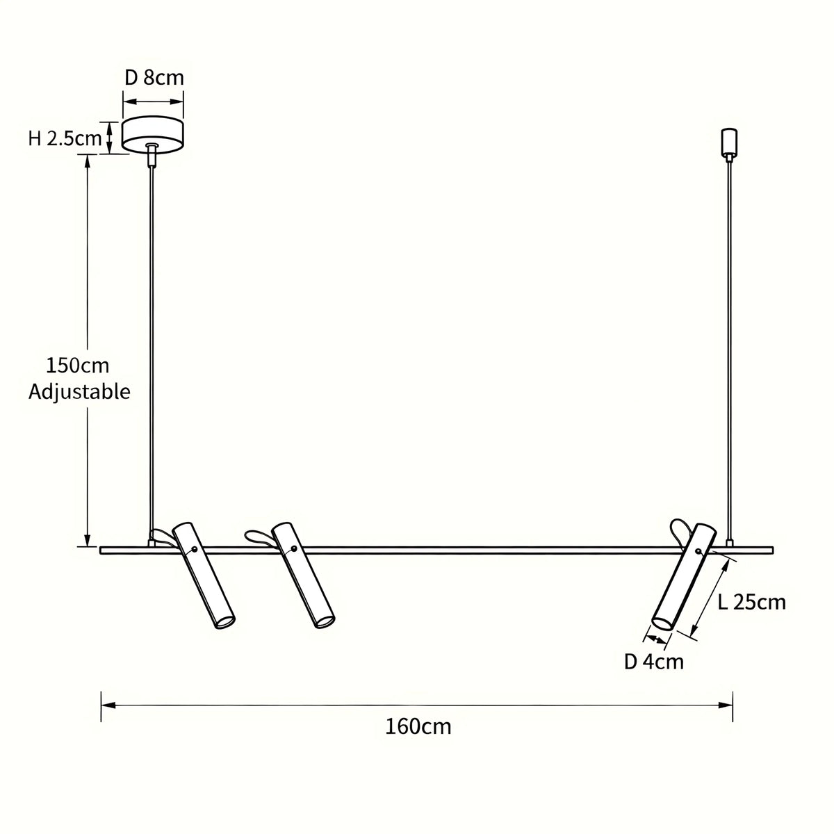Virello Adjustable Double-Rod Spotlight Pendant Light